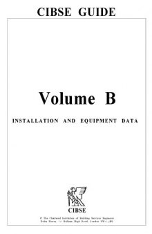Cibse Guide: Installation and Equipment Data