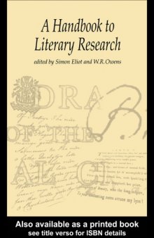 A Handbook to Literary Research  