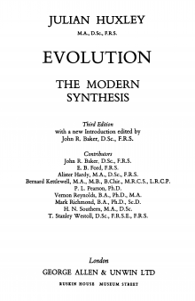 Evolution : the modern synthesis