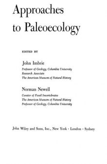 Approaches to Paleoecology