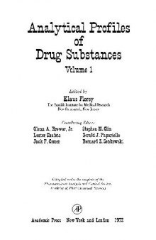 Analytical Profiles of Drug Substances, Vol. 1