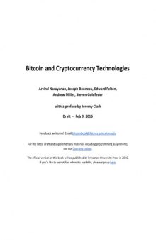 Bitcoin and Cryptocurrency Technologies [draft]