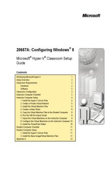 20687A Configuring Windows 8, Microsoft Hyper-V Classroom Setup Guide