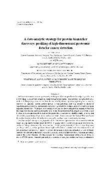 A data-analytic strategy for protein biomarker discovery profiling of high-dimensional proteomic dat