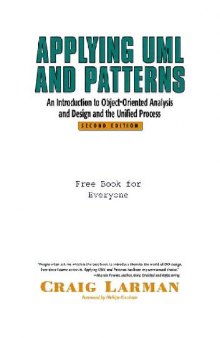 Applying Uml And Patterns An Introduction To Object-Oriented Analysis And Design And The Rup