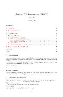 Creating a PDF document using PDFLaTeX
