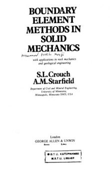 Boundary Element Methods in Solid Mechanics: With Applications in Rock Mechanics and Geological Engineering