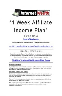 1 Week Affiliate Income Plan