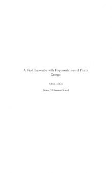 A First Encounter with Representations of Finite Groups