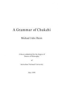 A Grammar of Chukchi