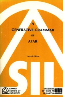 A Generative Grammar of Afar