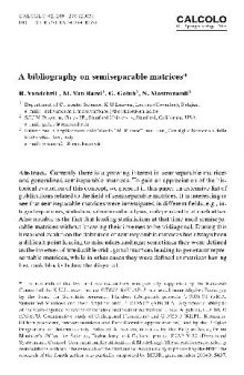 A bibliography on semiseparable matrices