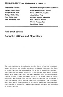Banach Lattices and Operators