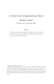 A crash course in implementation theory