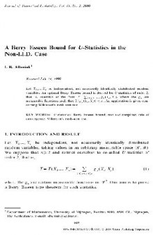 A Berry-Esseen Bound for U-Statistics in the Non-I.I.D. Case