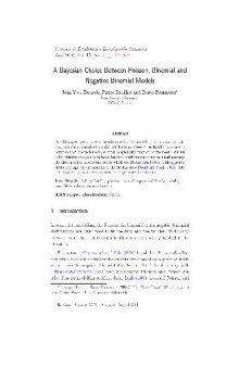 A Bayesian Choice Between Poisson, Binomial and Negative Binomial Models