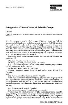 *-Regularity of Some Classes of Solvable Groups