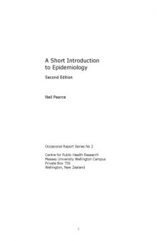 A Short Introduction to Epidemiology 2nd Edition, 2005