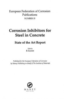 B0773 Corrosion inhibitors for steel in concrete (EFC 35) (matsci)