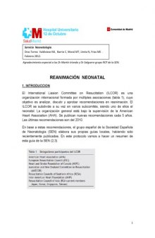 Manual de reanimación neonatal : recomendaciones internacionales de reanimación neonatal consensuadas