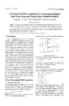 3D magnetic field computation of a permanent magnet disc-type generator using scalar potential method