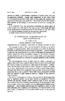 A Kinematical Interpretation of Electromagnetism (1919)(en)(8s)