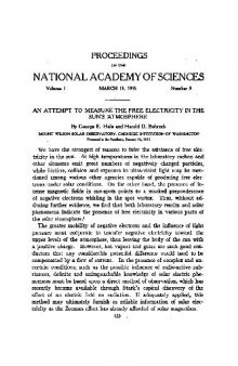 An Attempt to Measure the Free Electricity in the Suns Atmosphere