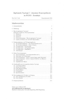 Algebraische Topologie I -- elementare Homotopietheorie im SS 2013 -- Kurzskript