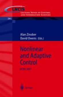 Nonlinear and Adaptive Control: NCN4 2001