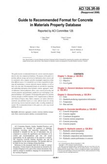 ACI 126.3R-99: Guide to Recommended Format for Concrete in Materials Property Database (Reapproved 2008)