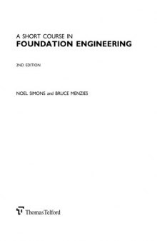 A Short Course on Foundation Engineering 2nd Edition