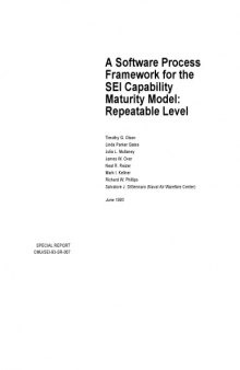 A software process framework for the SEI capability maturity model (Handbook   Carnegie Mellon University. Software Engineering Institute)