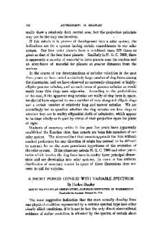 A Short Period Cepheid with Variable Spectrum (1916)(en)(5s)