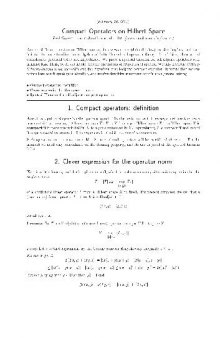 Compact Operators on Hilbert Space (2005)(en)(7s)