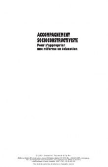 Accompagnement socioconstructiviste : Pour s'approprier une réforme en éducation (Collection Education intervention) (French Edition)