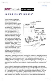 Cooling System Selection