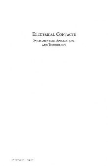 Electrical Contacts-Fundamentals Applications and Technology