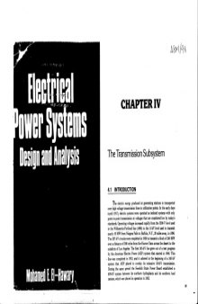 Electrical Power Systems Design and Analysis - The Transmission Subsystem