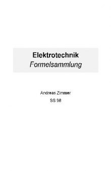 Elektrotechnik Formelsammlung