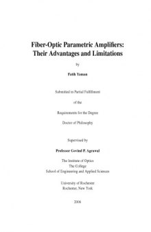 Fiber-optic parametric amplifiers: Their advantages and limitations