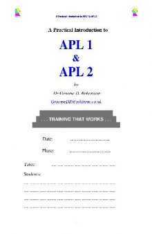 A practical introduction to APL-1 & APL-2