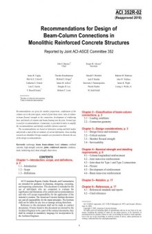 ACI 352R-02: Recommendations for Design of Beam-Column Connections in Monolithic Reinforced Concrete Structures