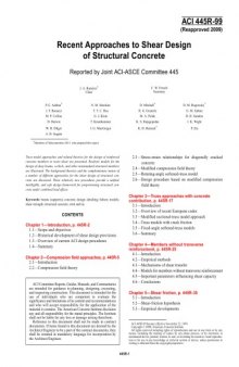 ACI 445R-99: Recent Approaches to Shear Design of Structural Concrete (Reapproved 2009)