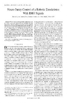 Neuro-Fuzzy Control of a Robotic Exoskeleton With EMG Signals