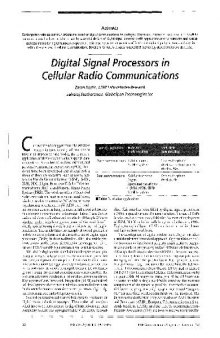 Digital Signal Processors In Cellular Radio Communications