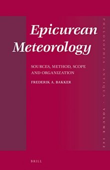 Epicurean Meteorology: Sources, Method, Scope and Organization