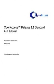 OpenAccess™ Release 2.2 Standard API Tutorial