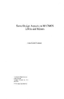 Some Design Aspects on RF CMOS LNAs and Mixers