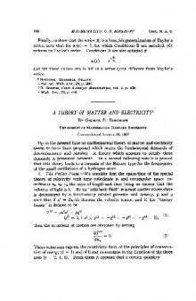 A Theory of Matter and Electricity