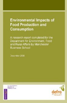Environmental Impacts of Food Production and Consumption